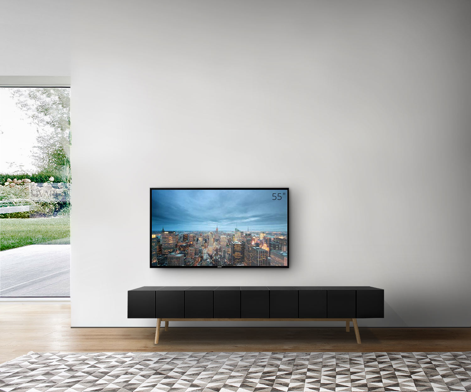 al2 MOS I KO 005 B Width 225 cm Body black Legs oak