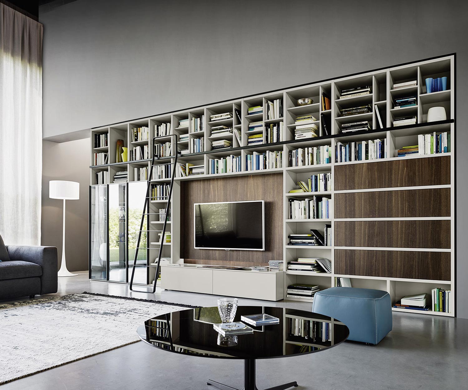 Exclusive Livitalia Design bookcase with ladder C60 Exclusive Livitalia Design bookcase with ladder C60