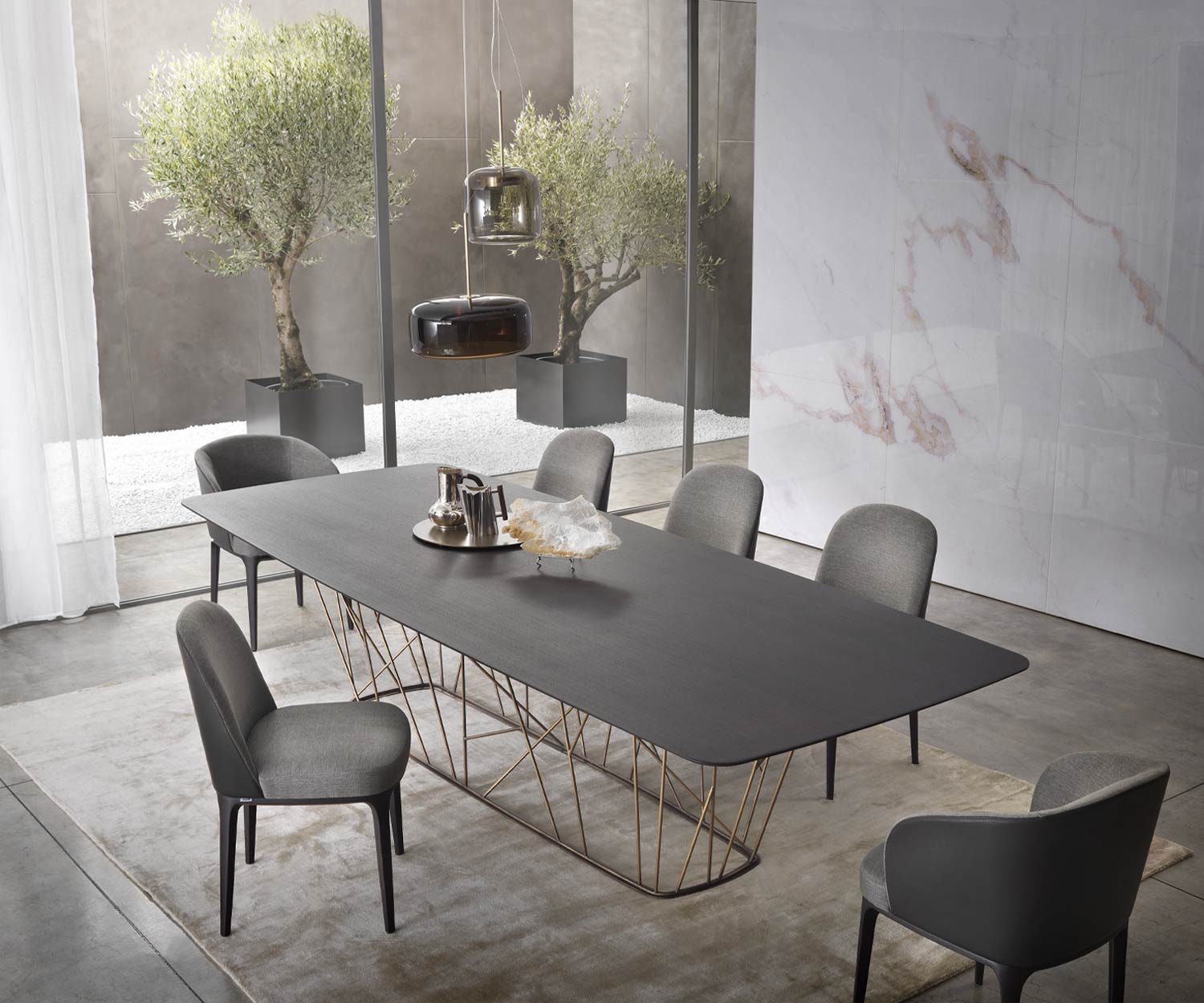 Light grey dining table chair Paris from Marelli in the conference room