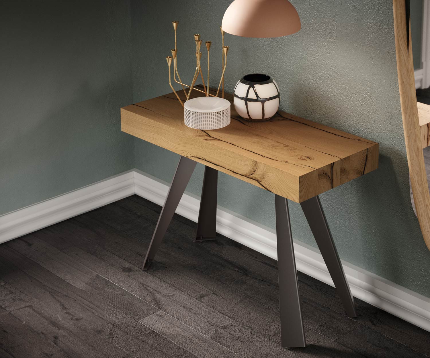 Ozzio_C04L_Corridor console rustic oak Ozzio_C04L_Corridor console rustic oak