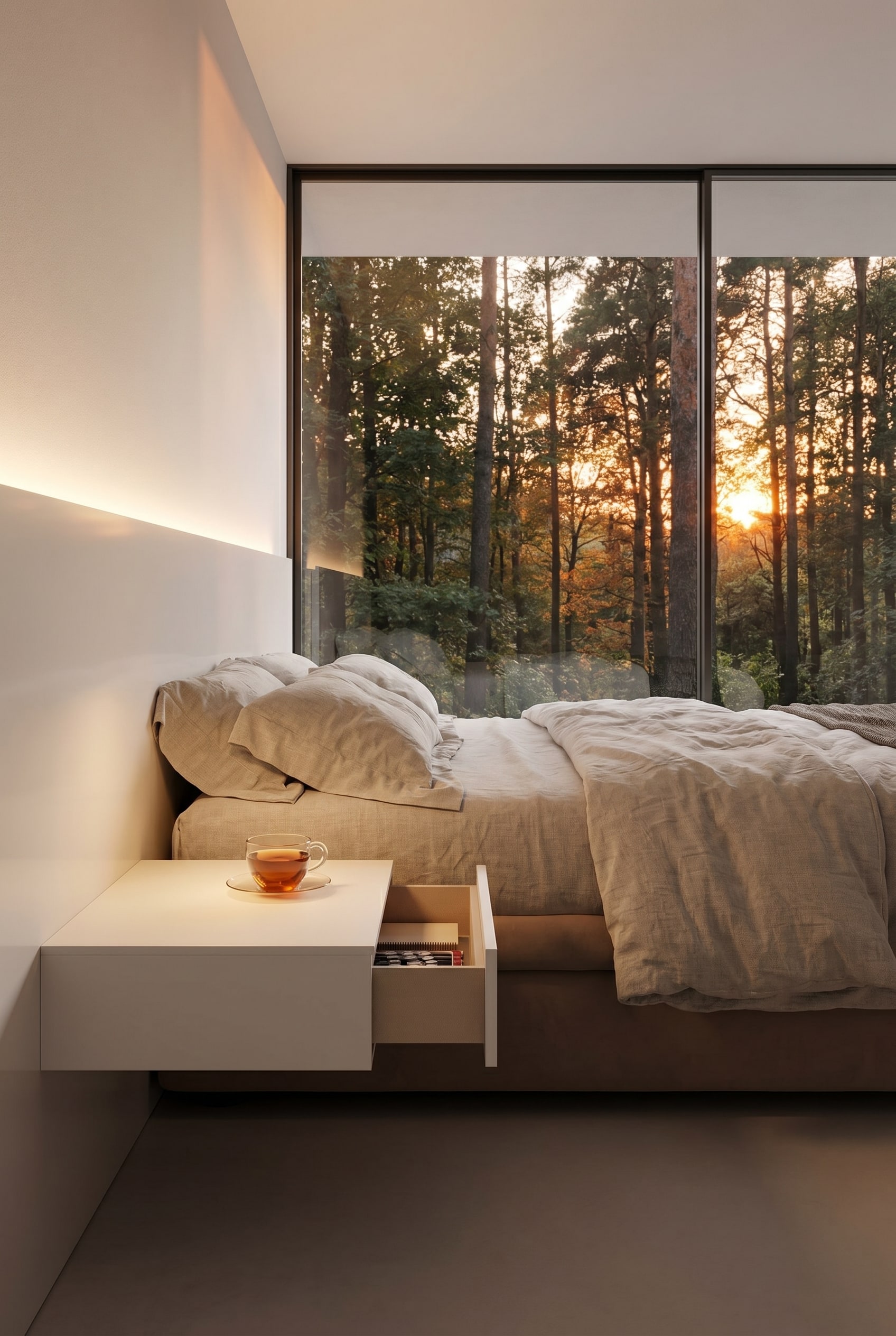 Minimalistisch Novamobili Nachtkastje Easy met &eacute;&eacute;n lade