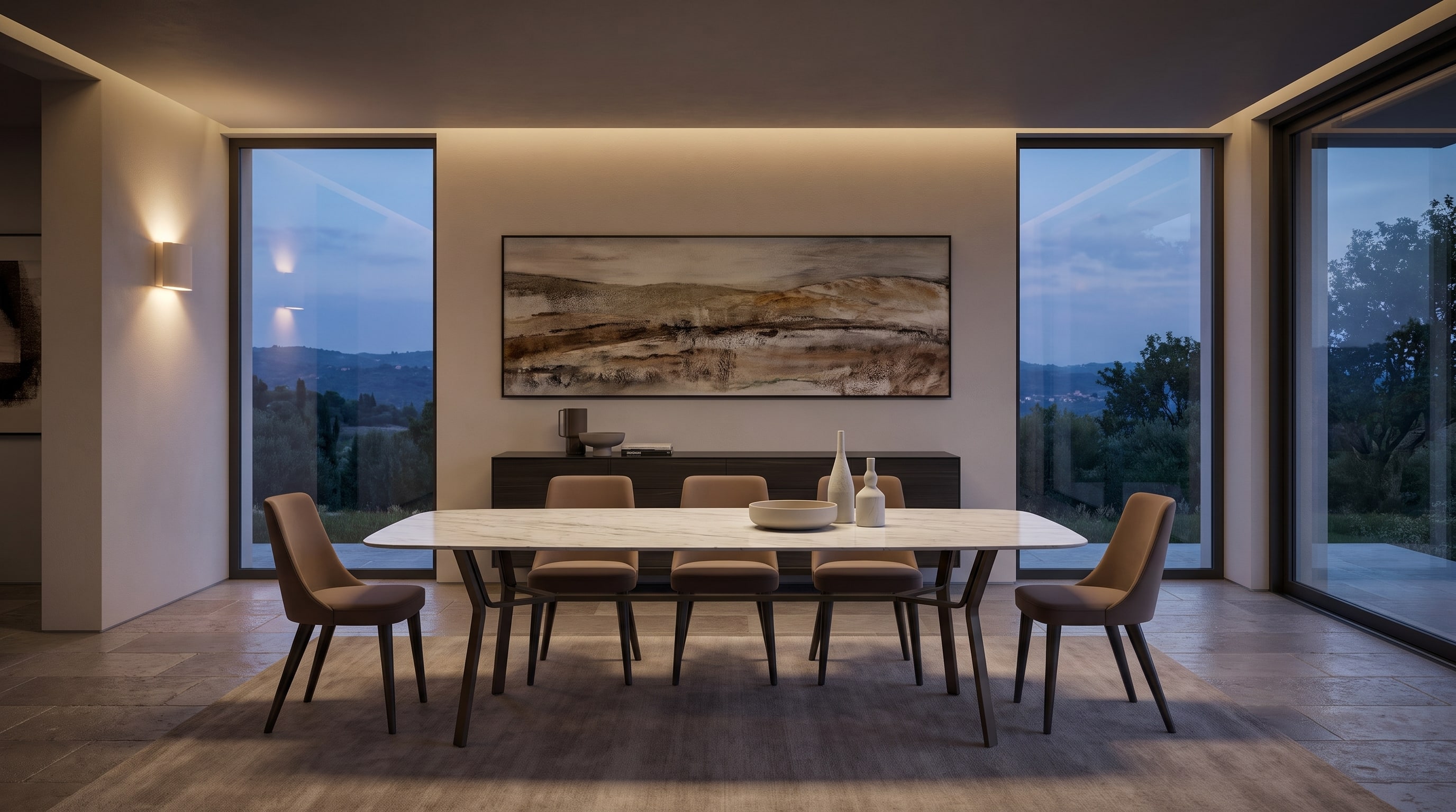 Bilder im Esszimmer aufhängen: Höhe, Format und Abstand zur Tafel