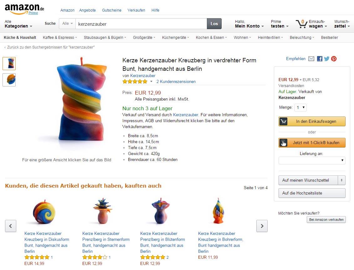 Amazon Online-Shop Kerzen