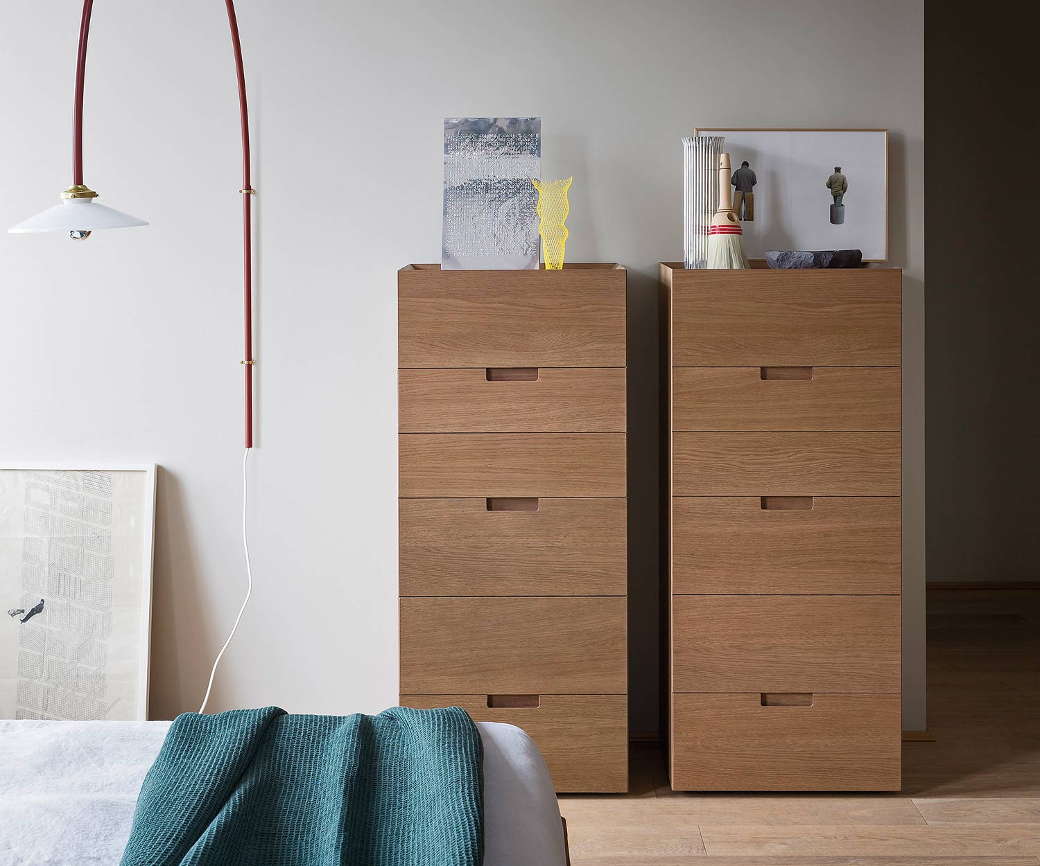 High-quality Novamobili Quarantacinque tall chest of drawers 6 drawers light honey-coloured oak