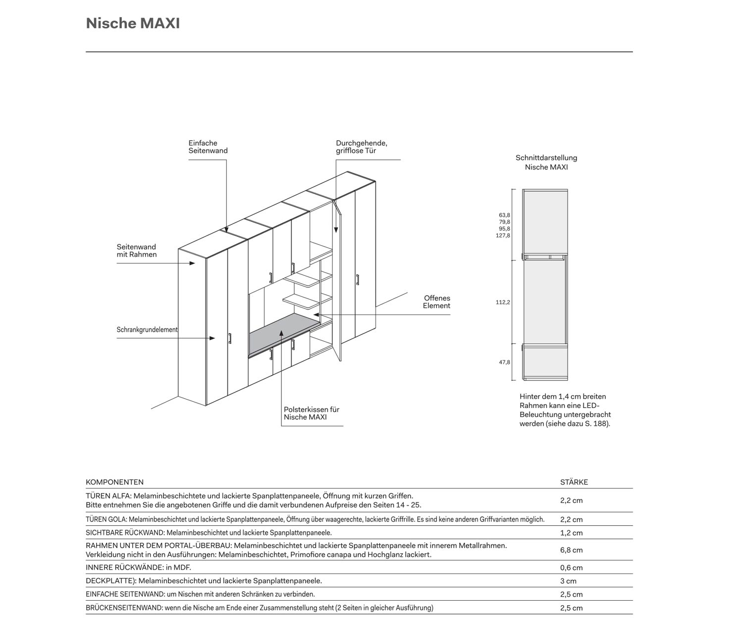 Noavamobili designer wardrobe Gola with bench info Size details Noavamobili designer wardrobe Gola with bench info Size details
