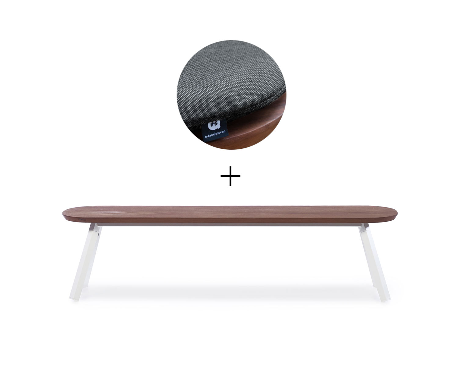 RS Barcelona Ping Pong Bank Weiss 2x B180 cm Schwarz Outdoor