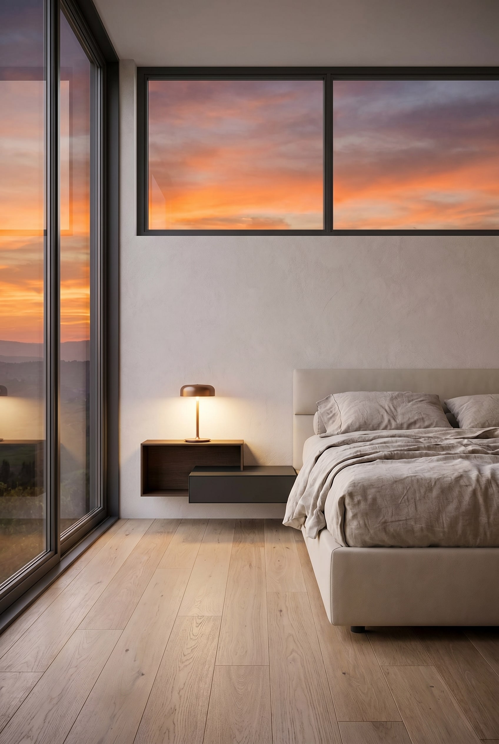 Brede Livitalia Ecletto nachtkastje met &eacute;&eacute;n lade, wandhangend gemonteerd