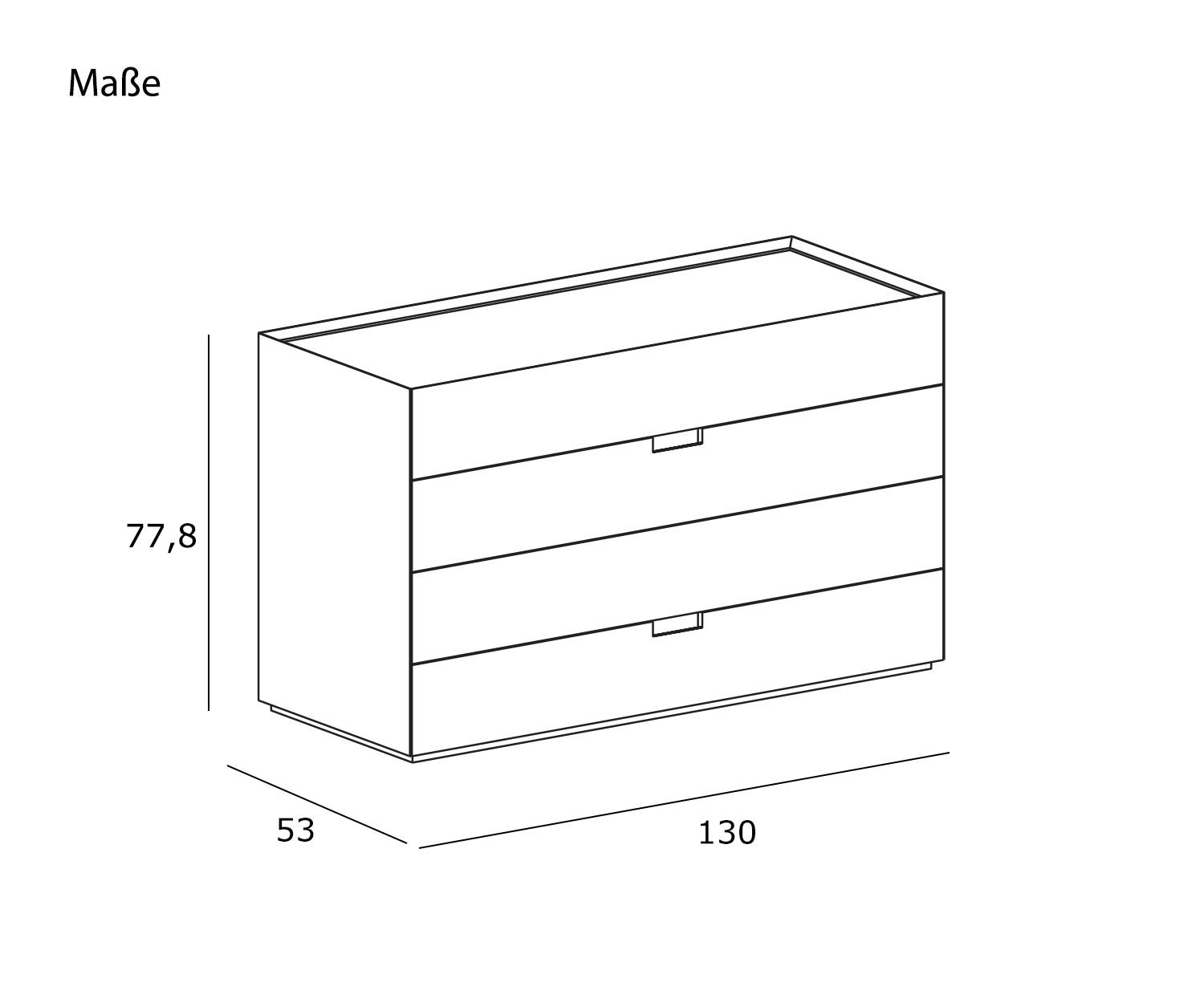 Novamobili Chest of drawers Quarantacinque sketch dimensions