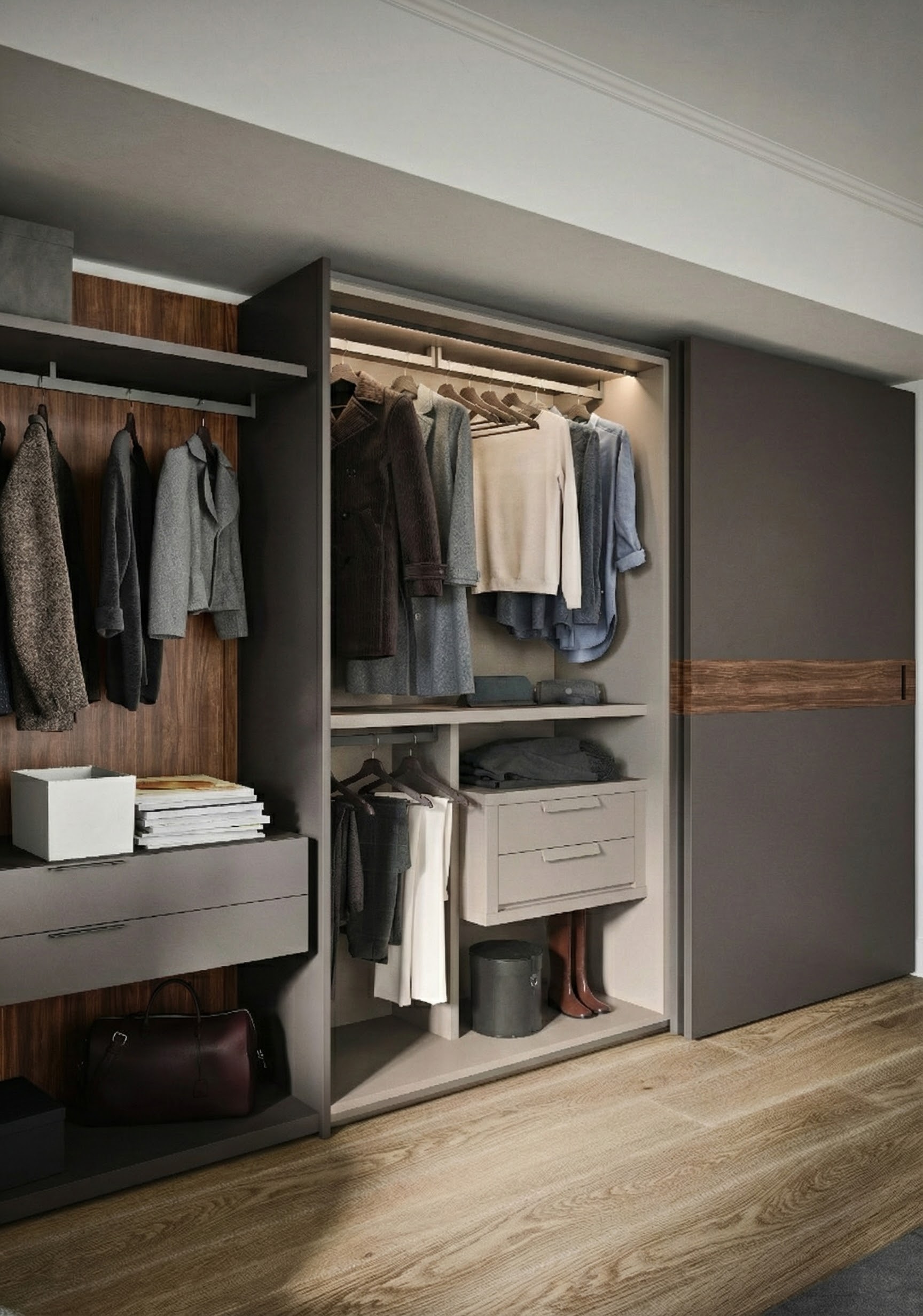 Organisierter_Kleiderschrank_leere_Buegel_Freiraum