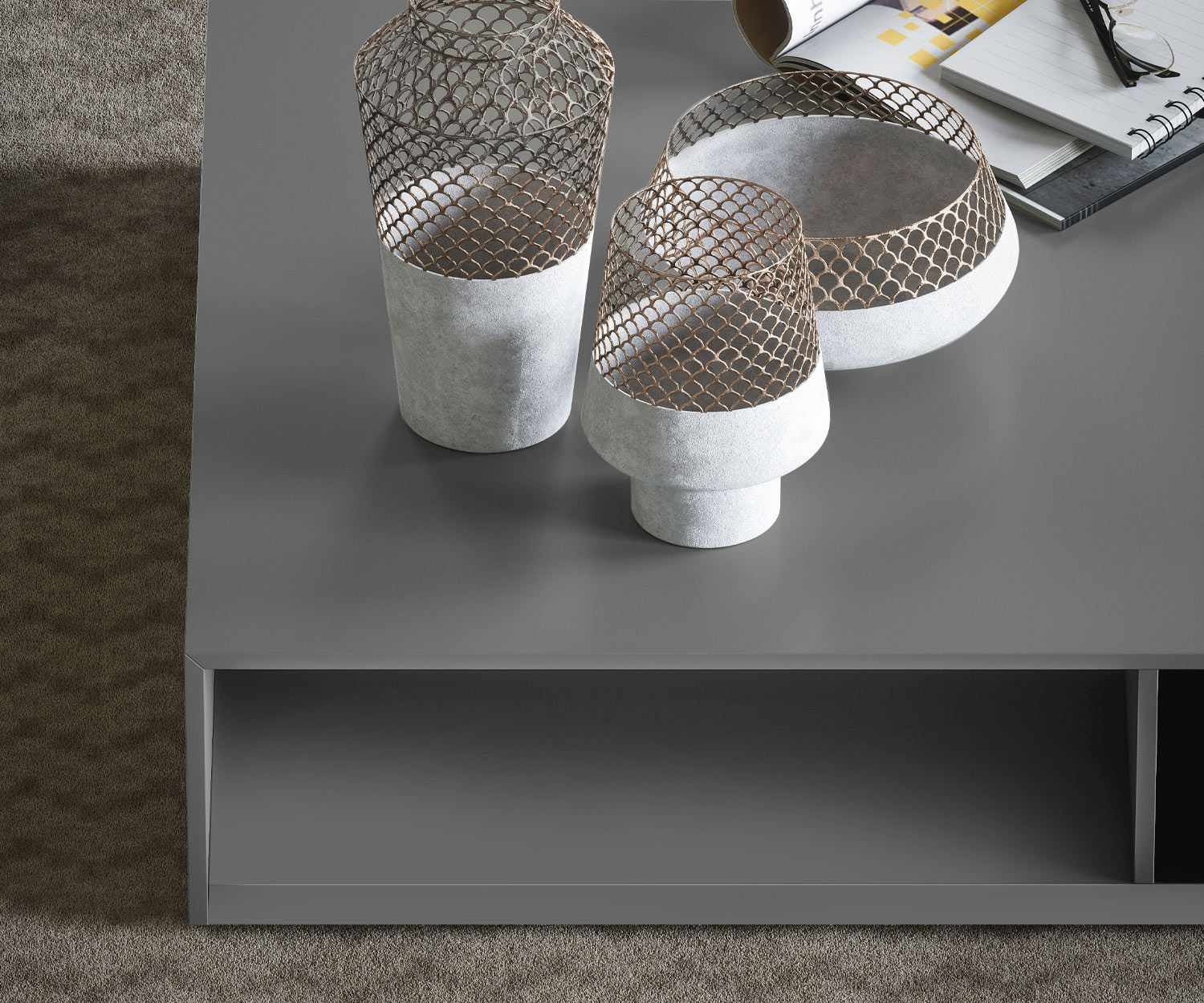 Detail table top open compartment living room design coffee table shade Detail table top open compartment living room design coffee table shade