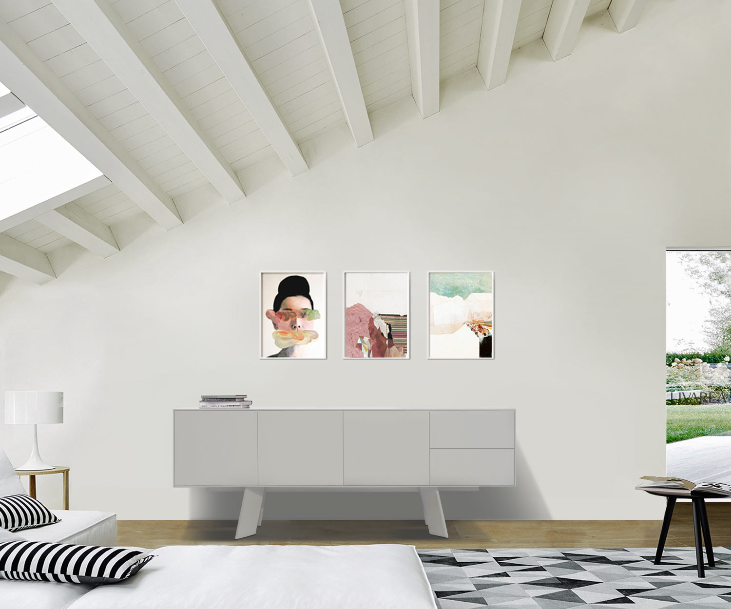 al2 Design Sideboard Alhambra 003 A Gestell Massivholz Weiß