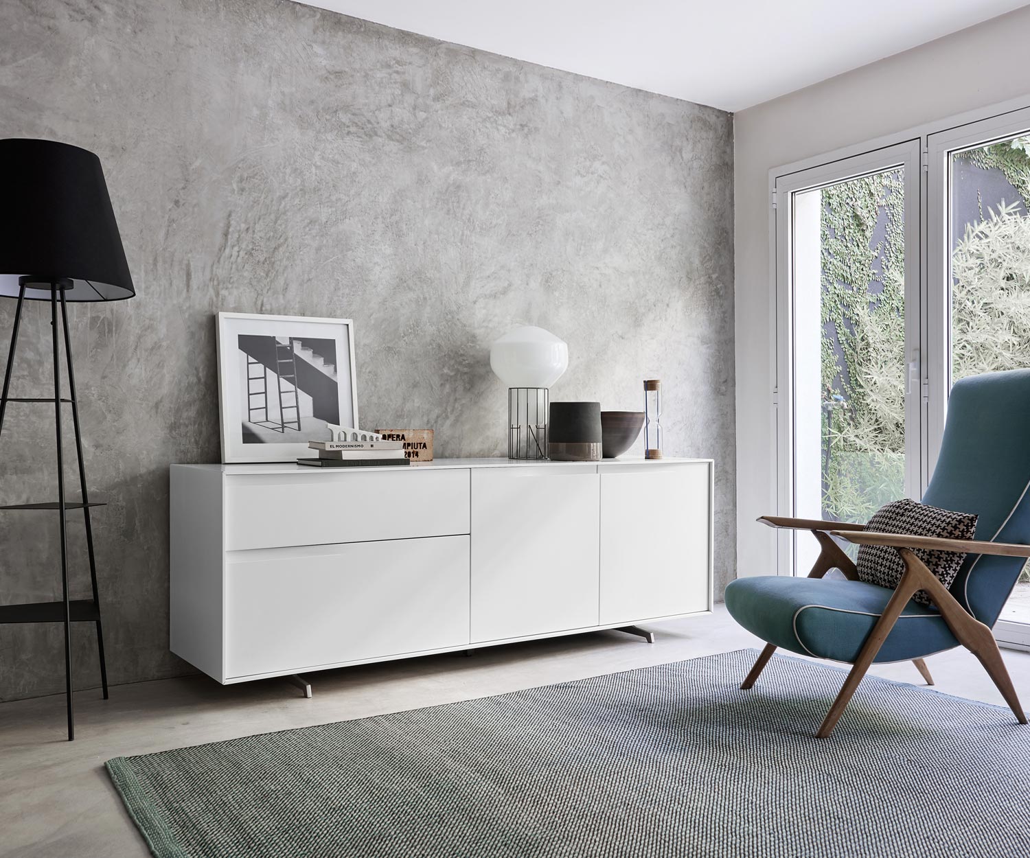 Hochwertiges Livitalia Vela Design Sideboard in Weiß Matt Livitalia Vela Sideboard B212