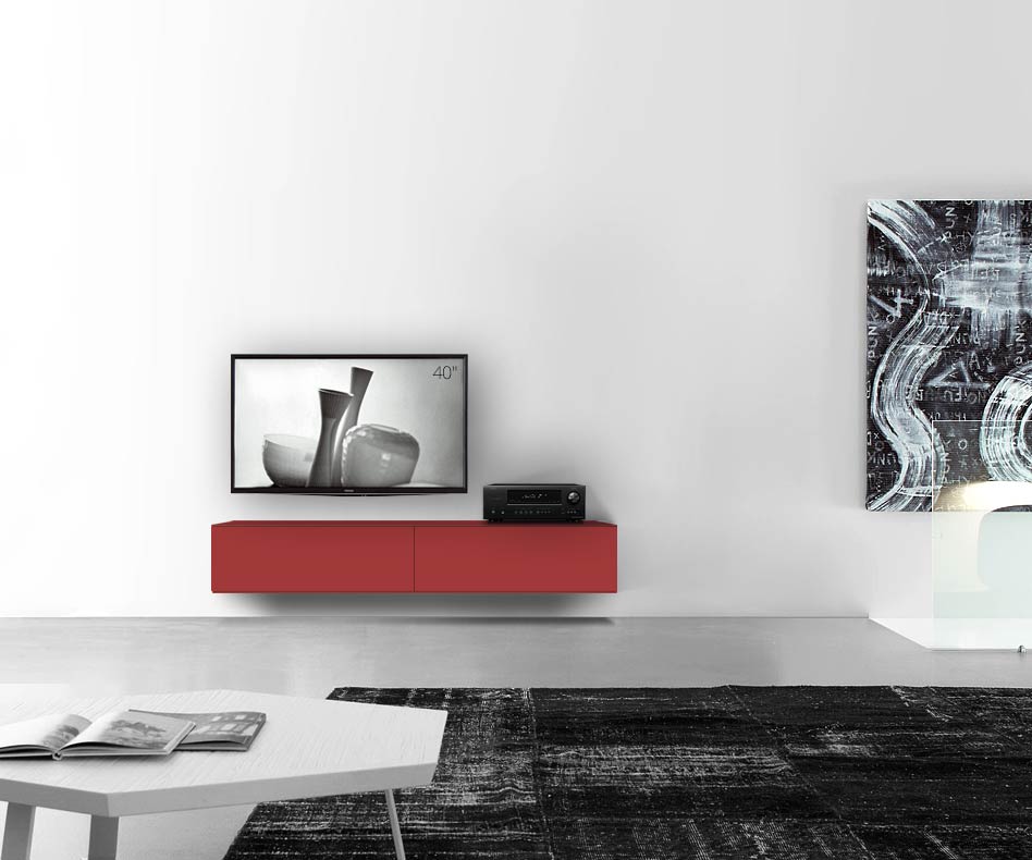 /Design Lowboard Wand B180 H33 5 matt rot /Design Lowboard Wand B180 H33 5 matt rot