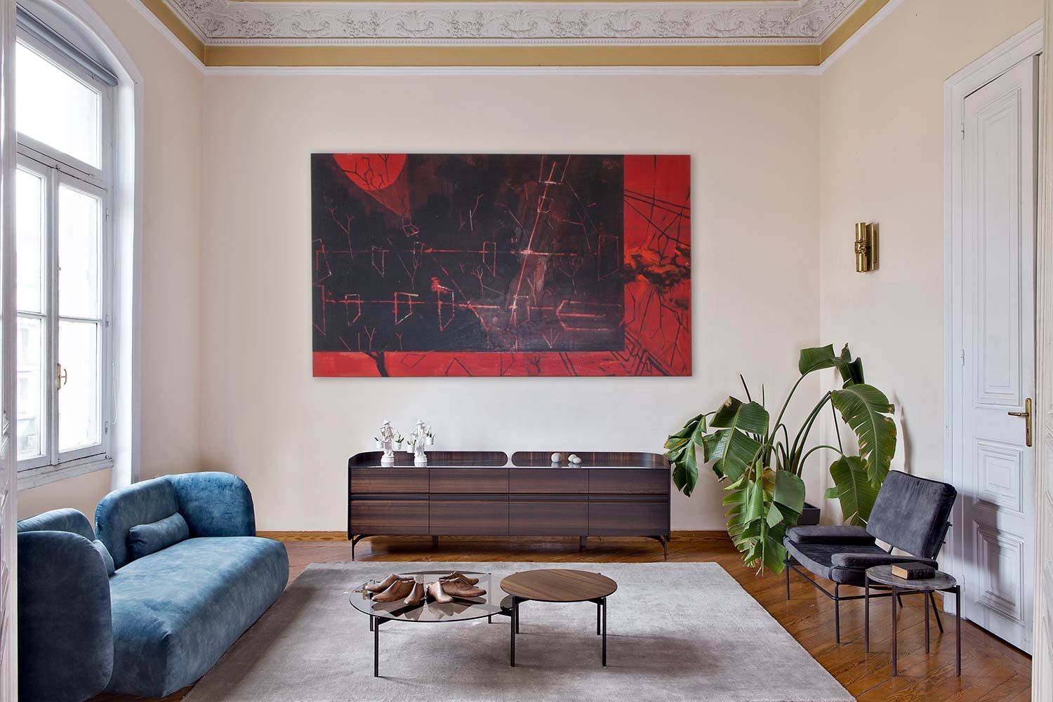 Holz Design Sideboard mit rundem Korpus