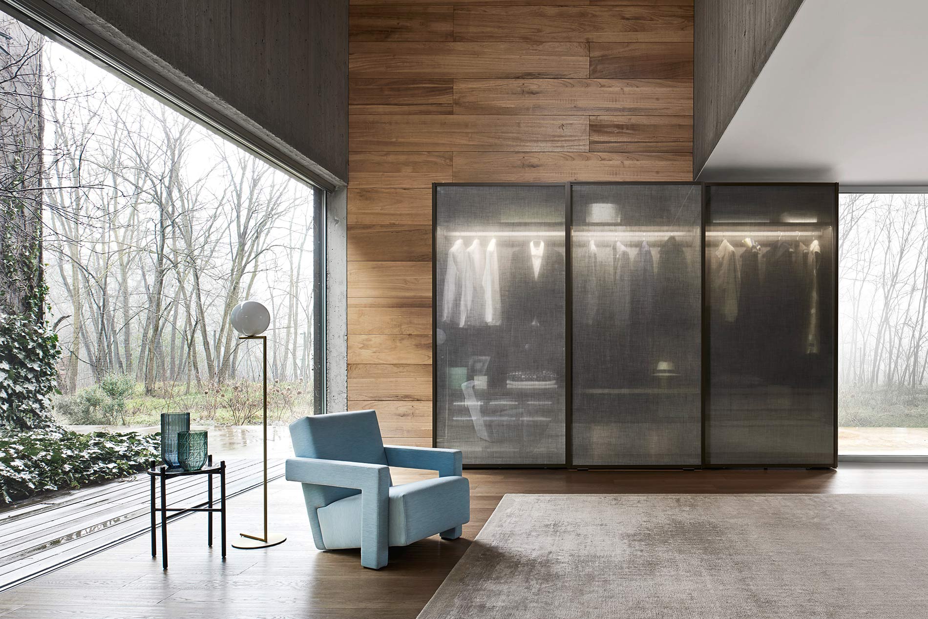 Schiebetüren Kleiderschrank mit transparent Glas