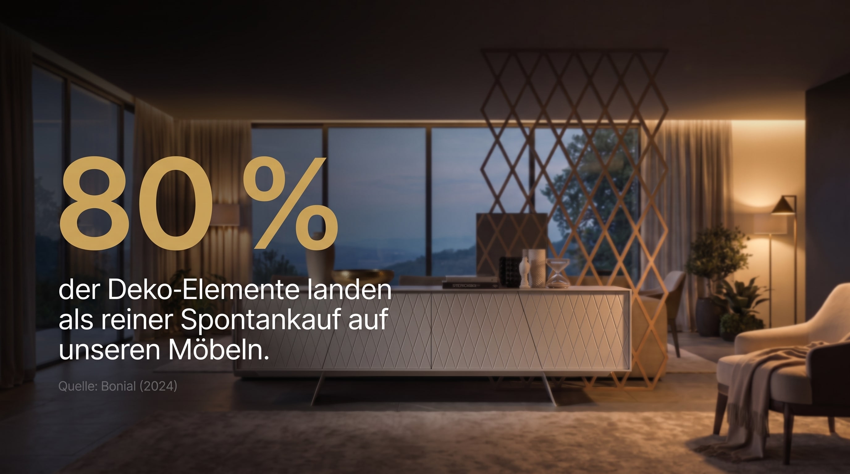 80 % – decorative elements are purchased purely on impulse for our furniture.