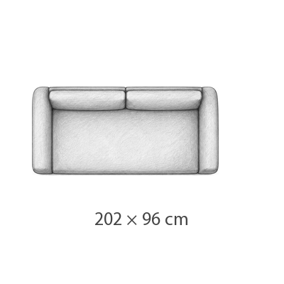 202 × 96 cm · Liegebreite 145 cm