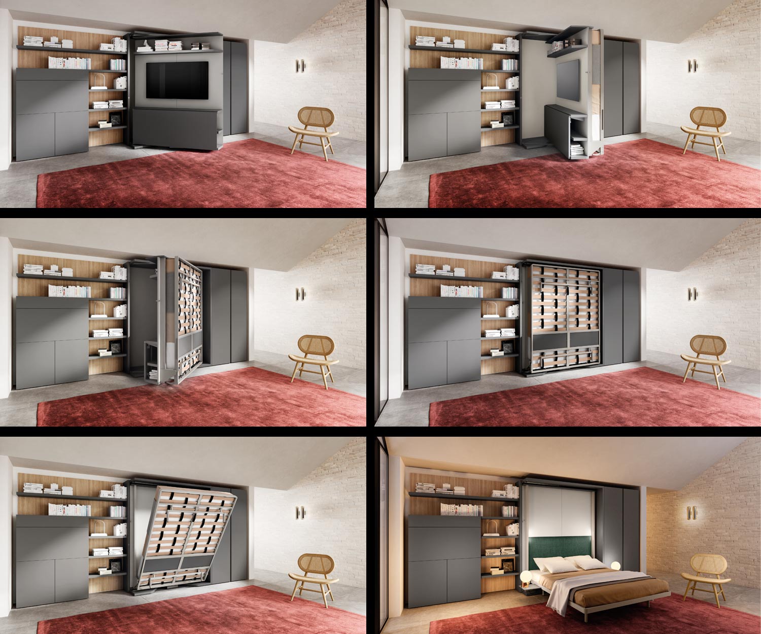 Hochwertige Design Wandbett mit TV Halterung Hochwertige Design Wandbett mit TV Halterung