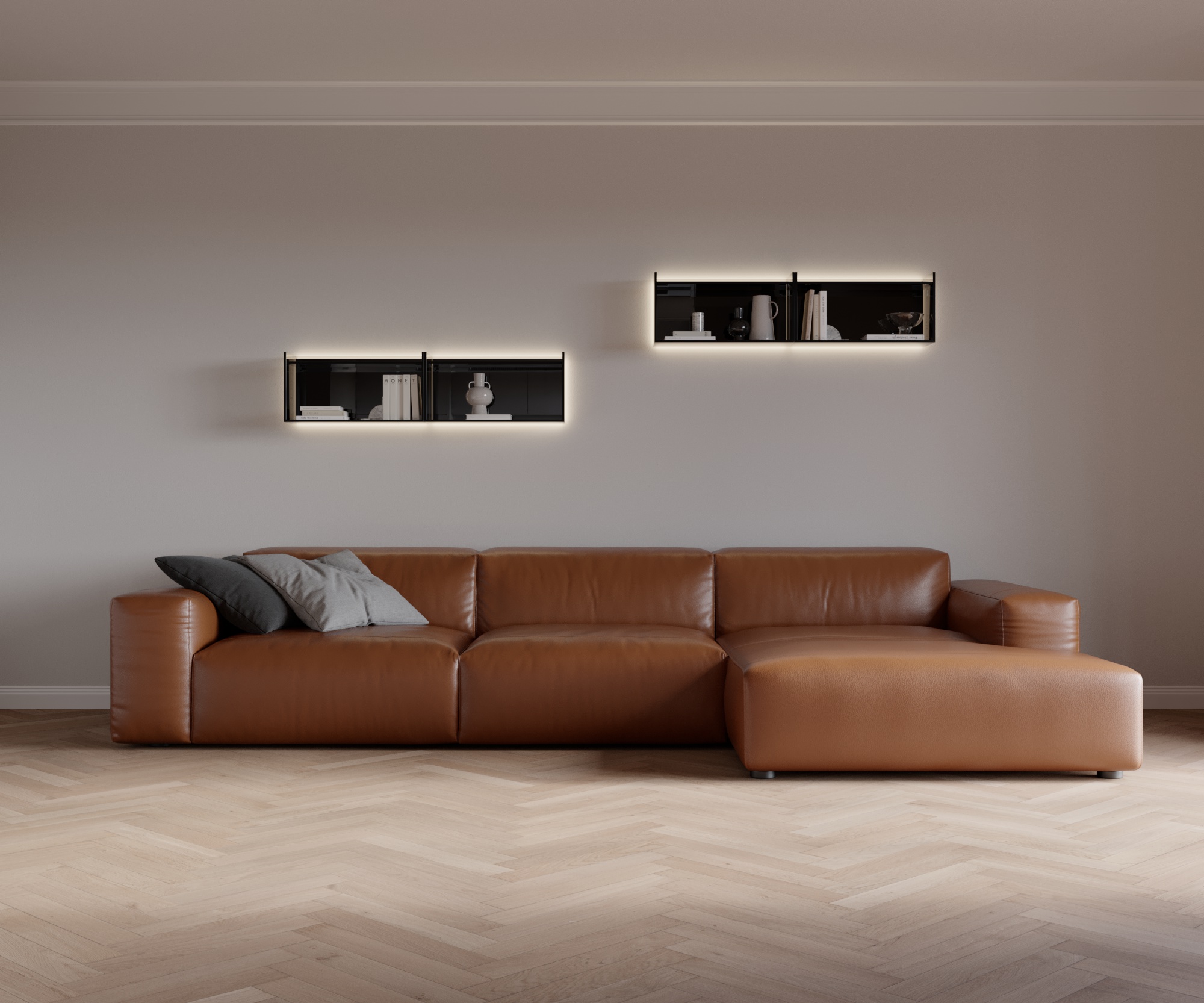 Cloud 2 Sitzer chaise lounge rechts Leder Devina Cognac Cloud 2 Sitzer chaise lounge rechts Leder Devina Cognac