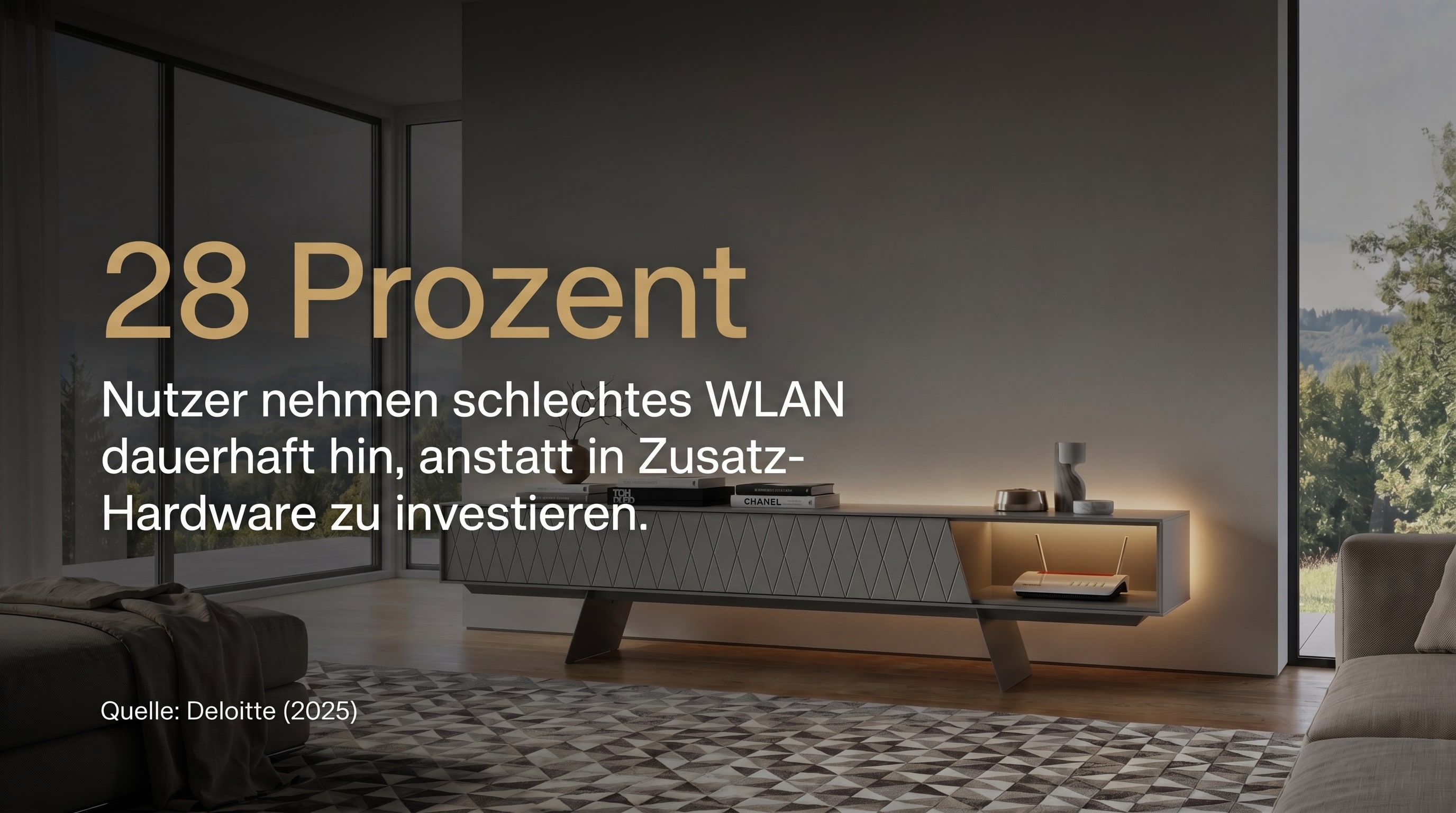 28 procent &ndash; Gebruikers accepteren slecht wifi permanent, in plaats van te investeren in extra hardware.