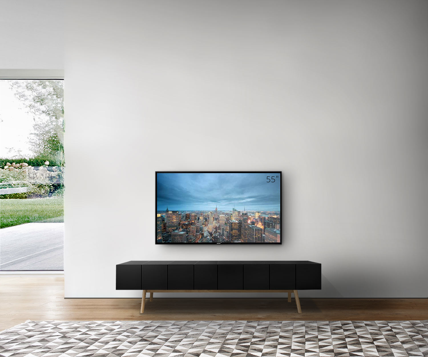 al2 MOS I KO 005 B Width 200 cm Body black Legs oak