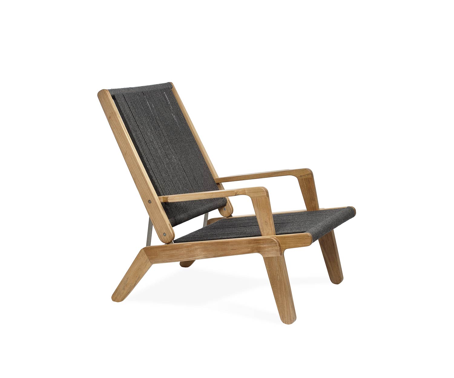 Oasiq Skagen Design Liegestuhl Loungesessel aus Teak mit Seilbespannung