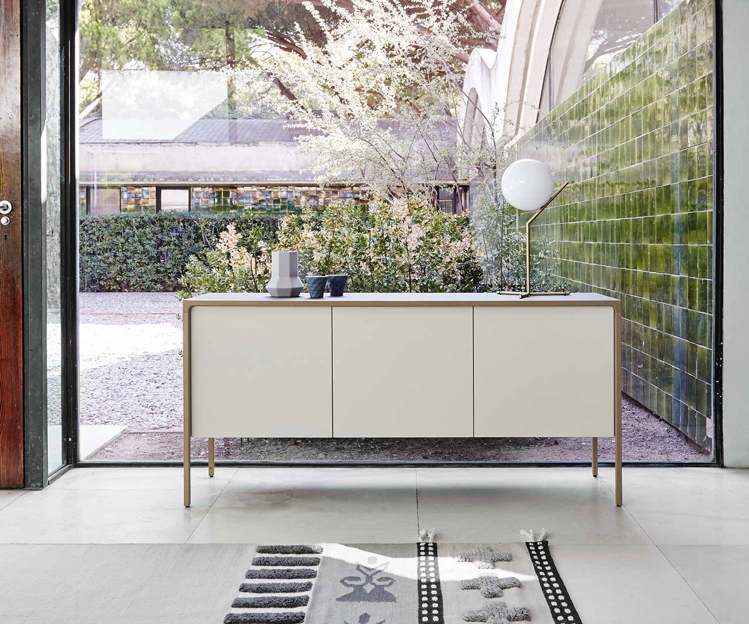 3-door Punt designer sideboard in white oak