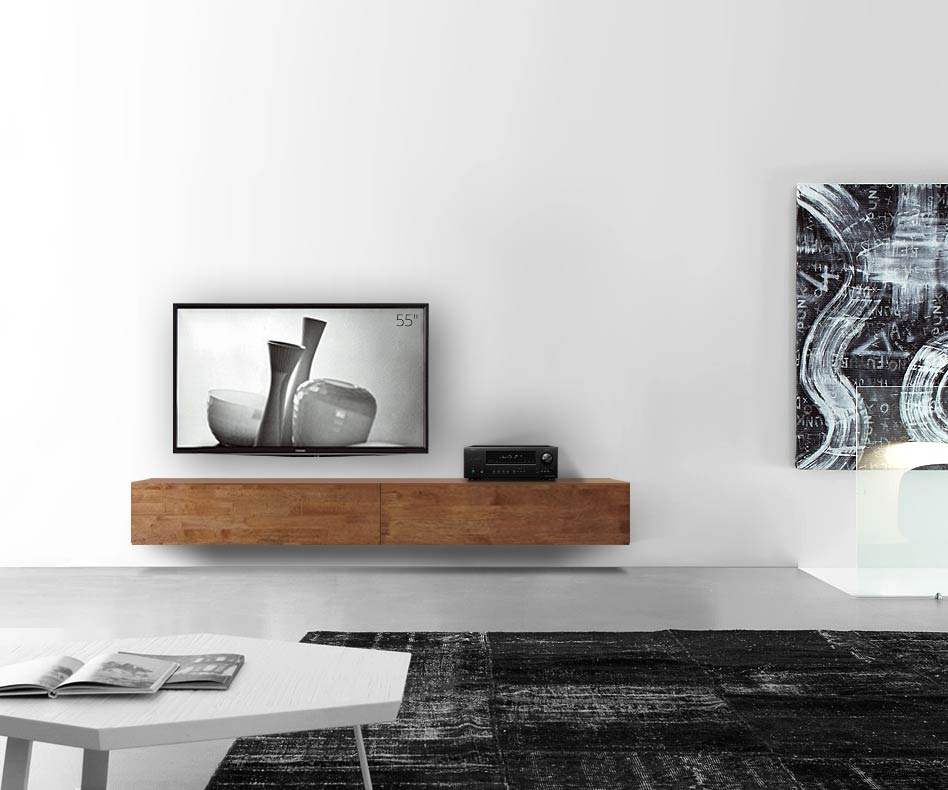 Livitalia Massivholz Design Lowboard Konfigurator Wand 240 cm 32 cm 35 cm