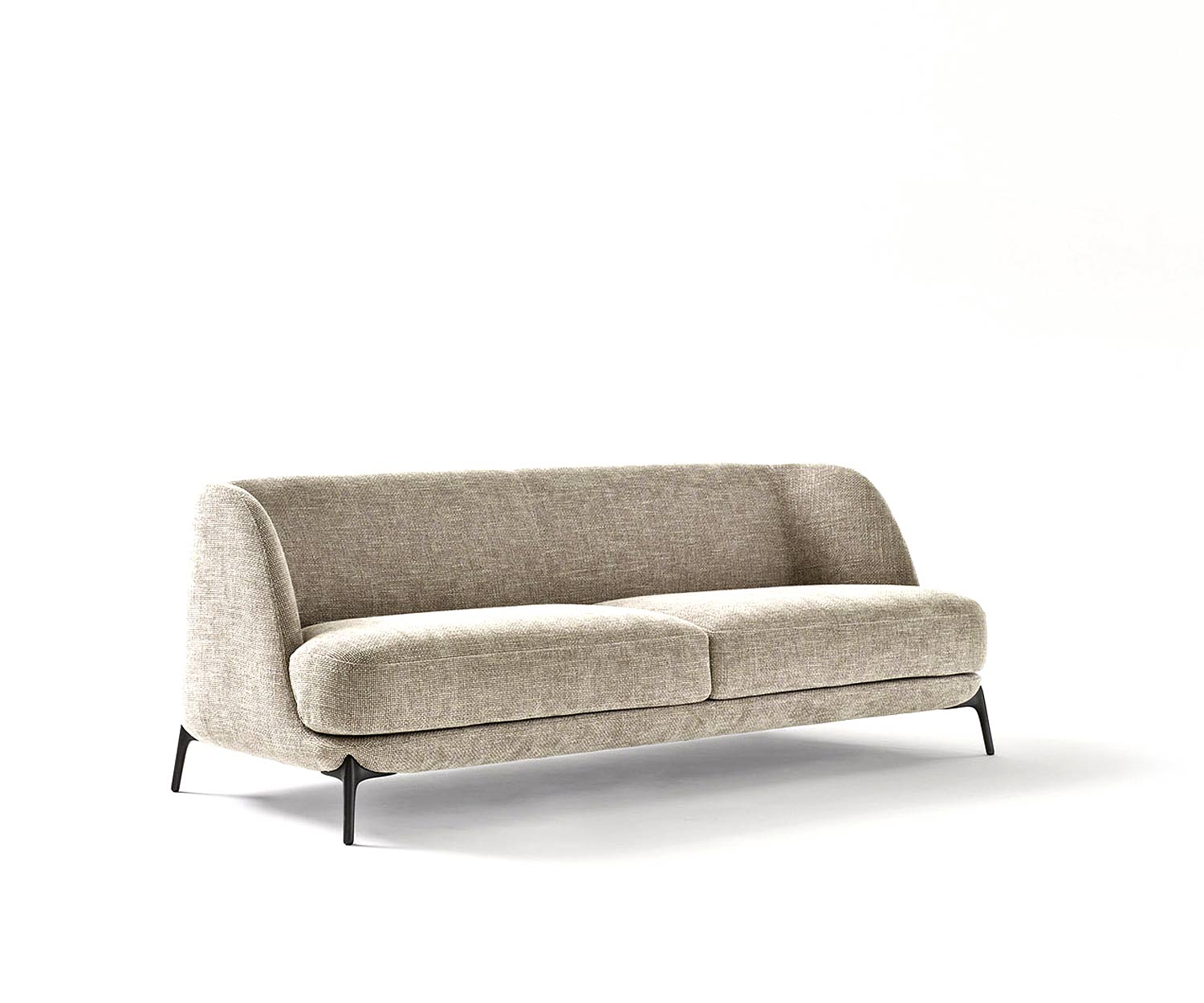 Novamobili Design Sofa Velvet in Beige mit Metallbeinen