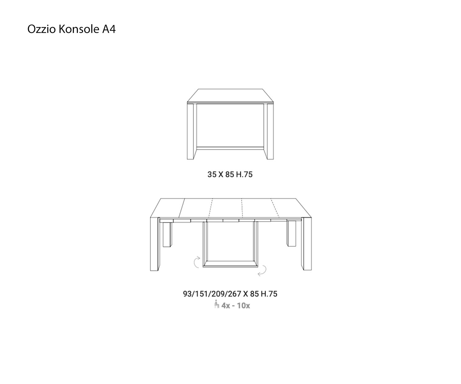 Ozzio Konsole A4 Skizze Ozzio Konsole A4 Skizze