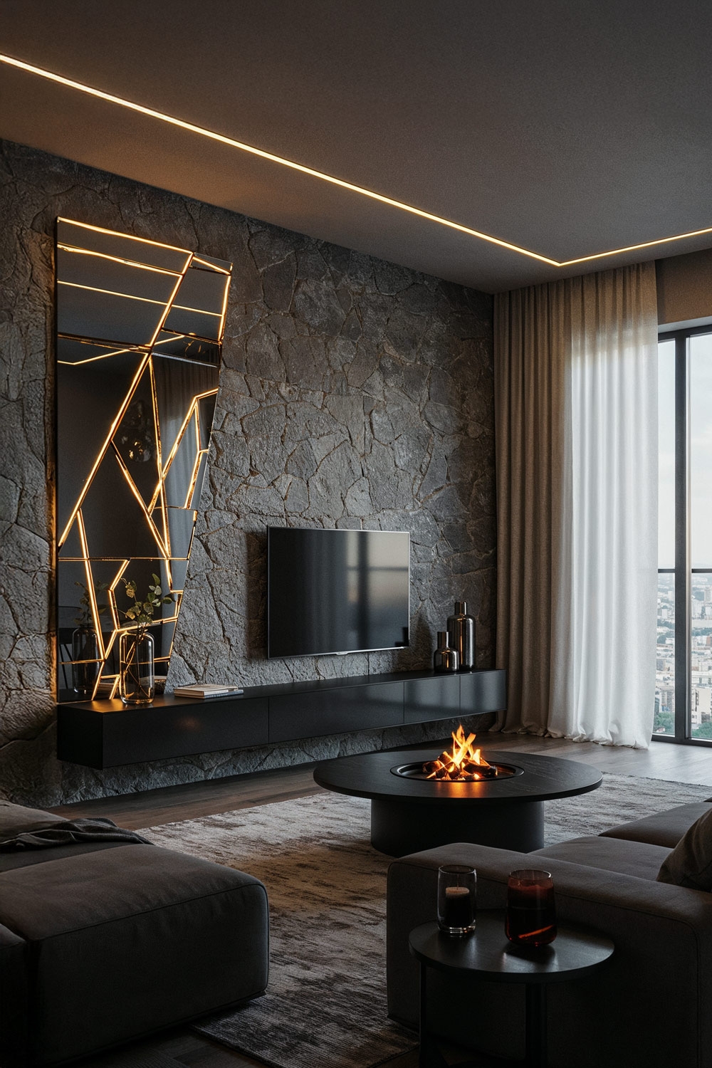 modernes-lowboard-mit-abstraktem-lichtpaneel-an-einer-wand-in-steinoptik