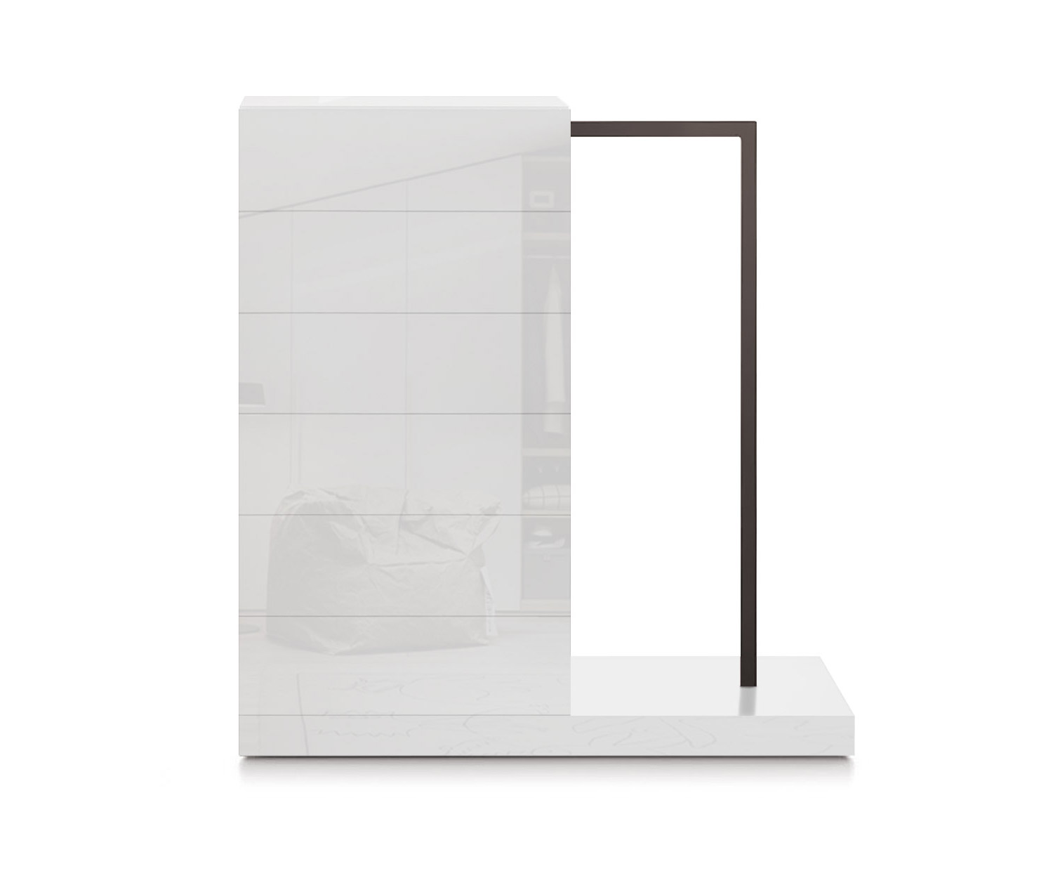 Novamobili Easy6 high chest of drawers + wardrobe right W54cm glossy white400 Novamobili Easy6 high chest of drawers + wardrobe right W54cm glossy white400