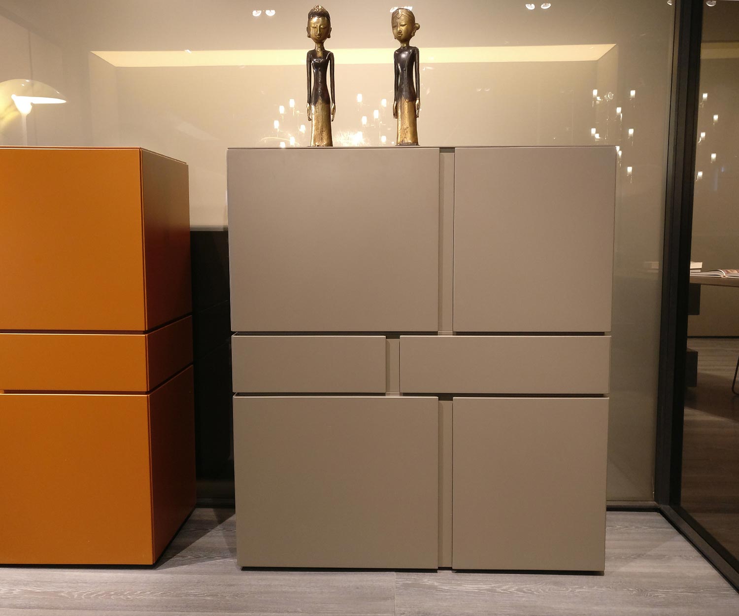 Modernes Livitalia Abaco Highboard in Braun Matt Modernes Livitalia Abaco Highboard in Braun Matt