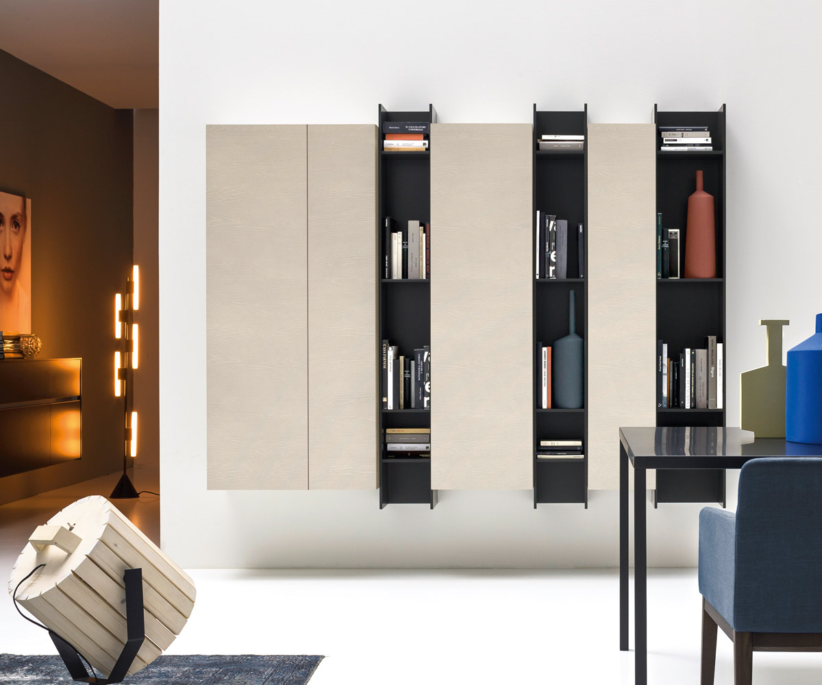Novamobili Wall bookcase Butterfly vertical black Novamobili Wall bookcase Butterfly vertical black