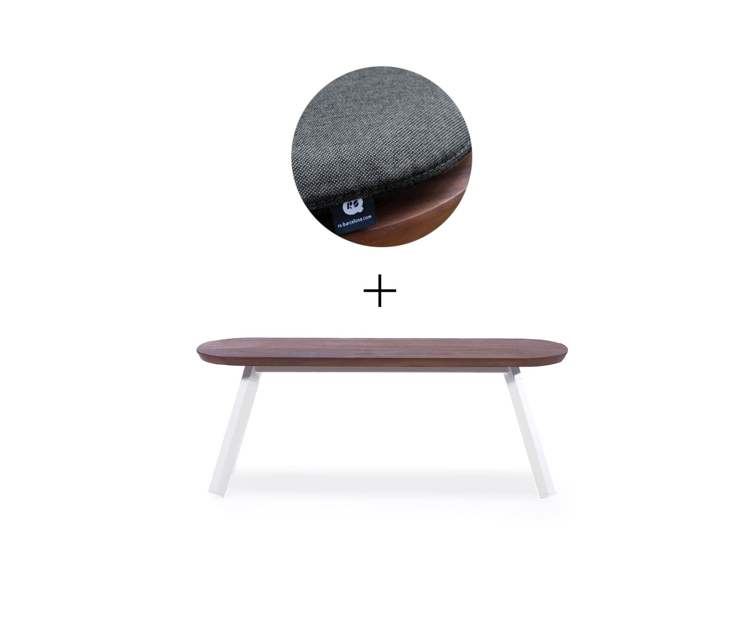 RS Barcelona Ping Pong Bank Weiss B120 cm Schwarz Outdoor