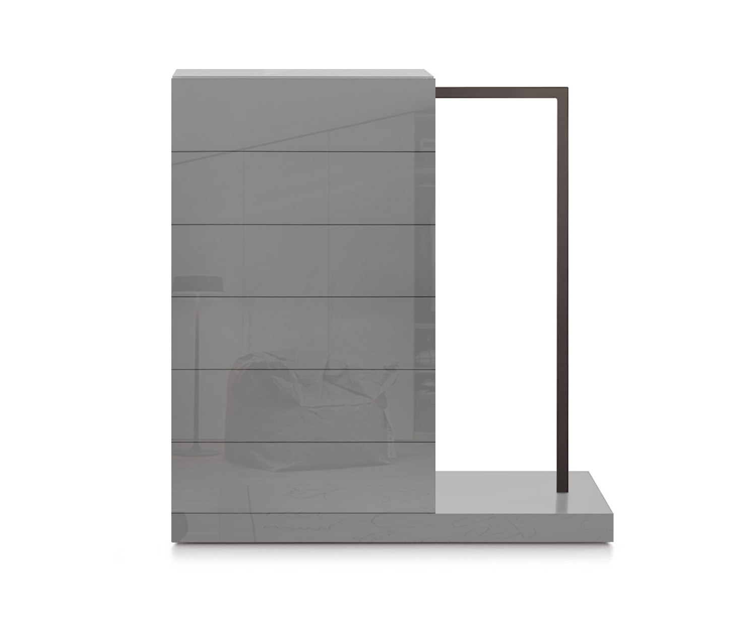 Novamobili Hochkommode Easy6 + Garderobe rechts B64cm glanz hellgrau430