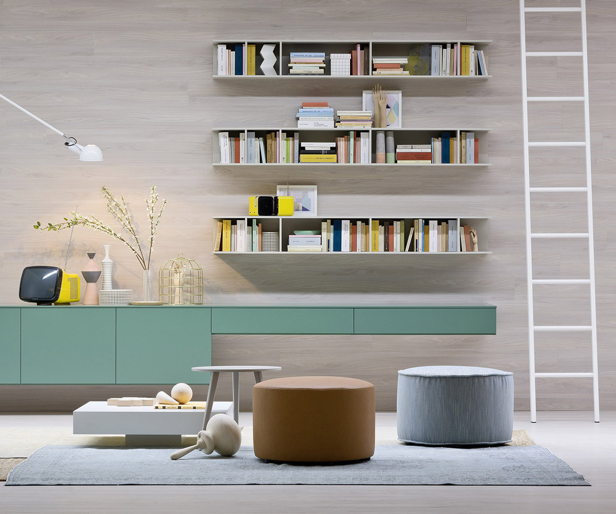 Novamobili Wall bookcase Butterfly Horizontal white Novamobili Wall bookcase Butterfly Horizontal white