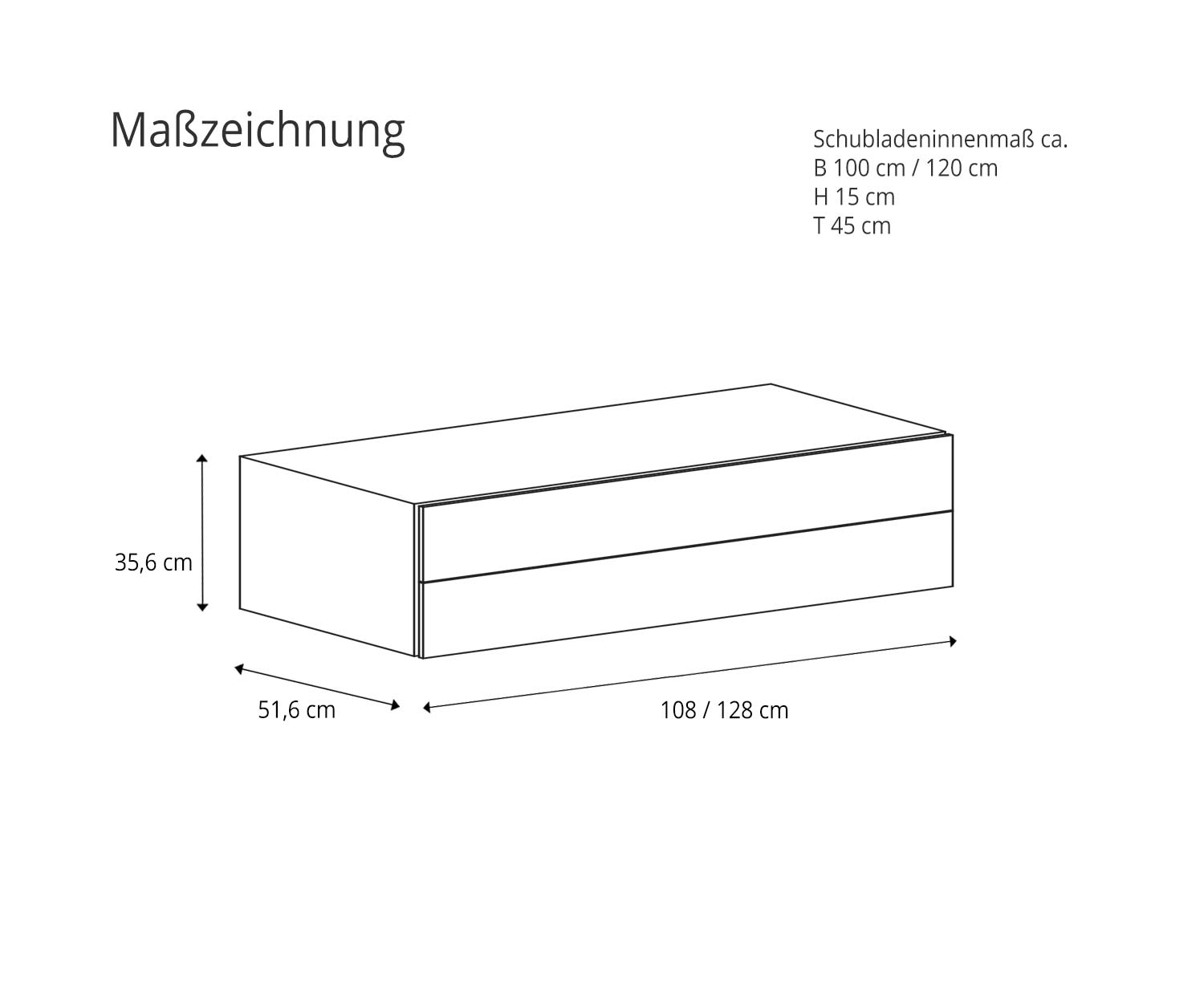 Novamobili Design Hängekommode Easy 2 Maßzeichnung Novamobili Design Hängekommode Easy 2 Maßzeichnung