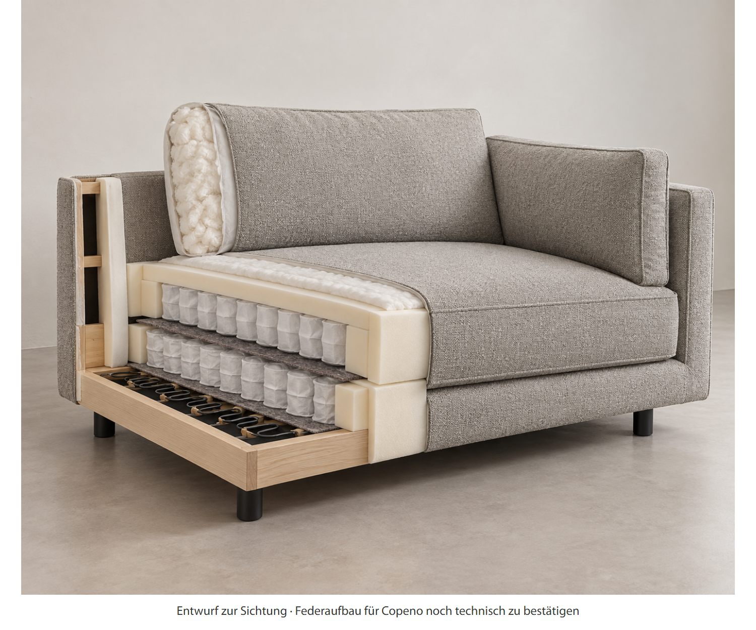 Livitalia Copeno – Seat upholstery – schematic illustration