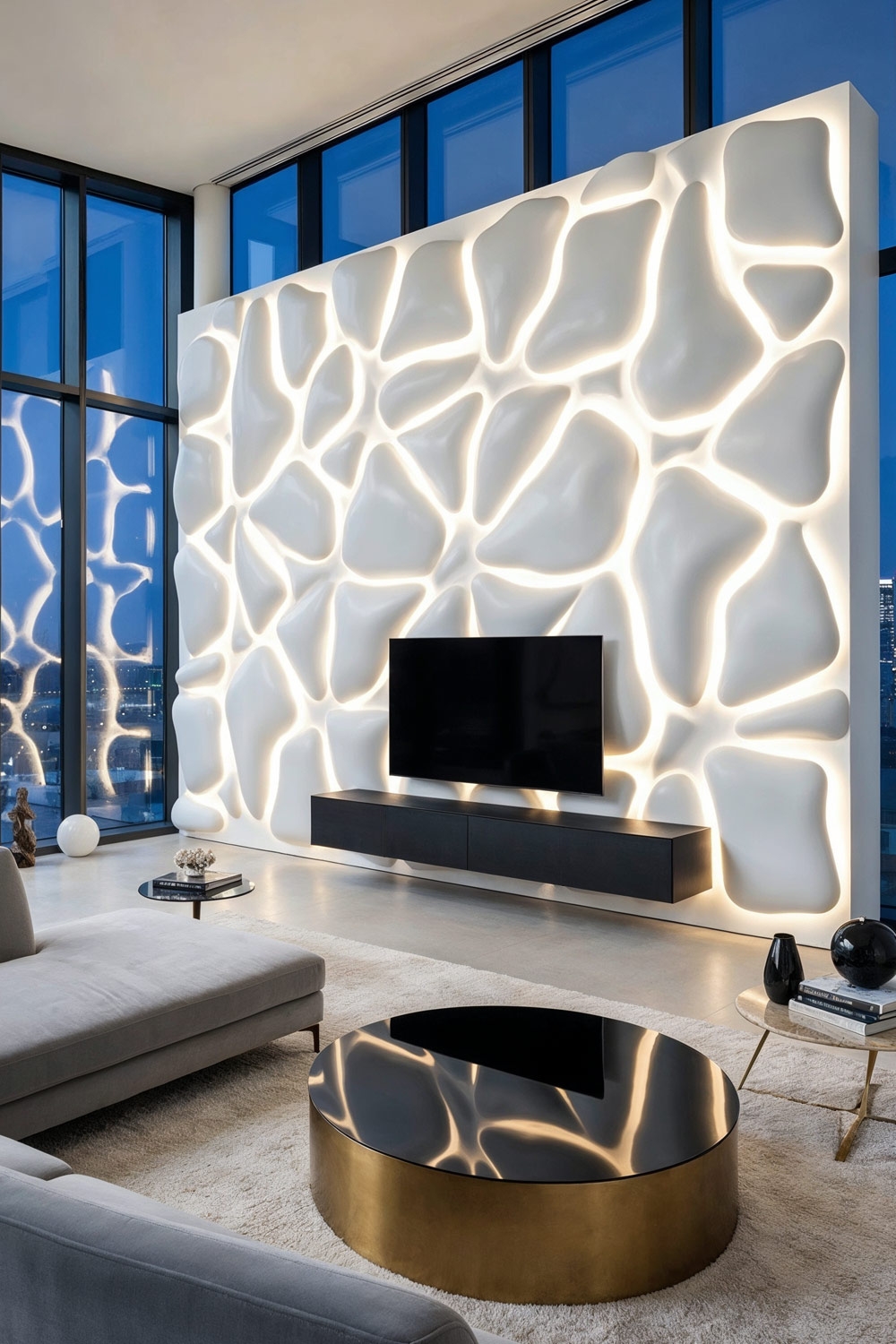 futuristisch-anmutendes-3d-wandpaneel-in-spachteloptik-mit-integrierter-led-beleuchtung