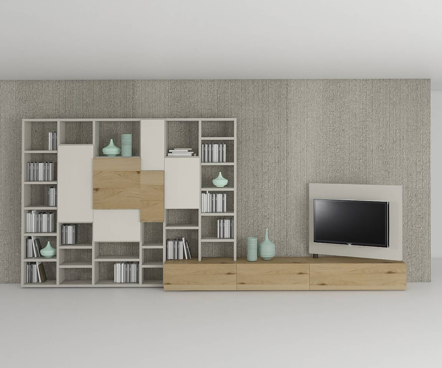 Livitalia Design TV Möbel mit drehbarer TV Halterung