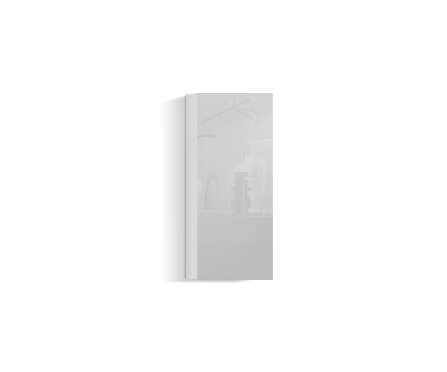 Design Wohnzimmer Hängeschrank Vertikal H96 B45 weiss400