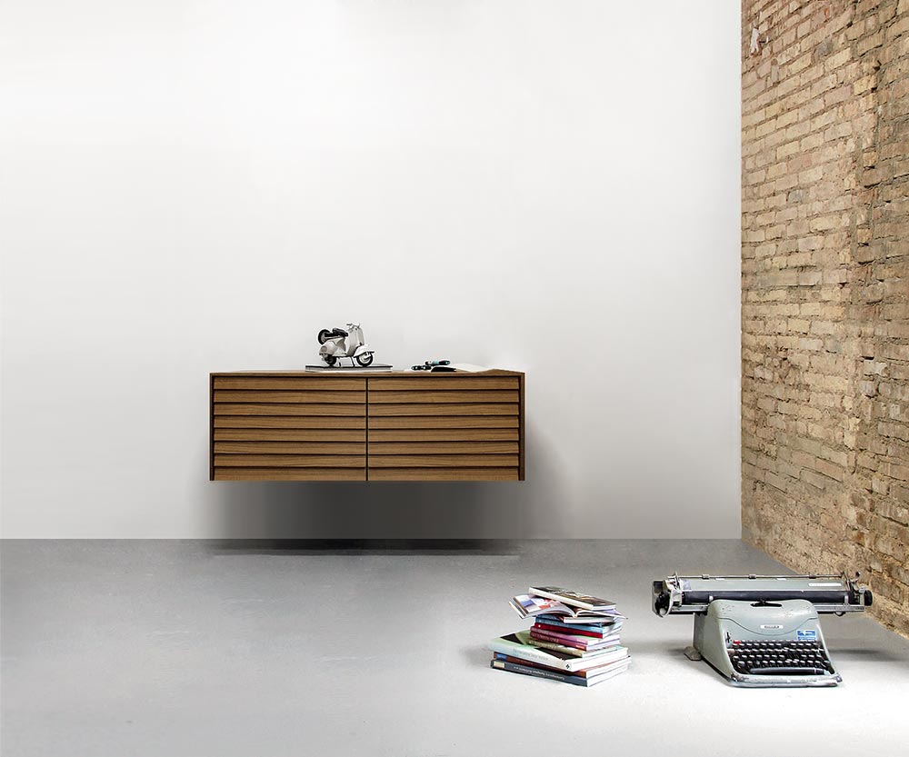 Punt Sussex Sideboard Wand hängend B119 Super Matt Walnuss
