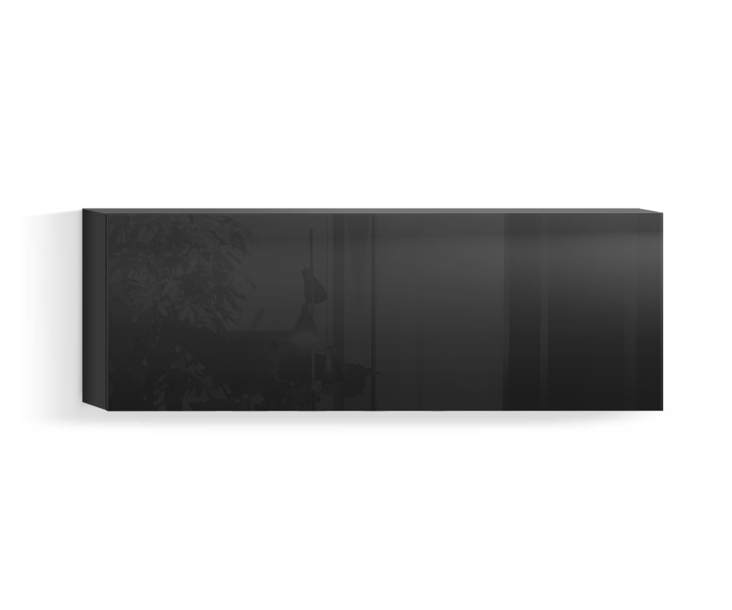 Design Wohnzimmer Hängeschrank Horizontal H42 B120 unten schwarz418