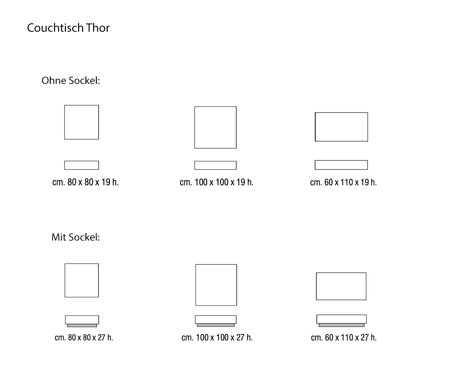 Marelli Thor Couchtisch Skizze Maße Größen Größenangaben