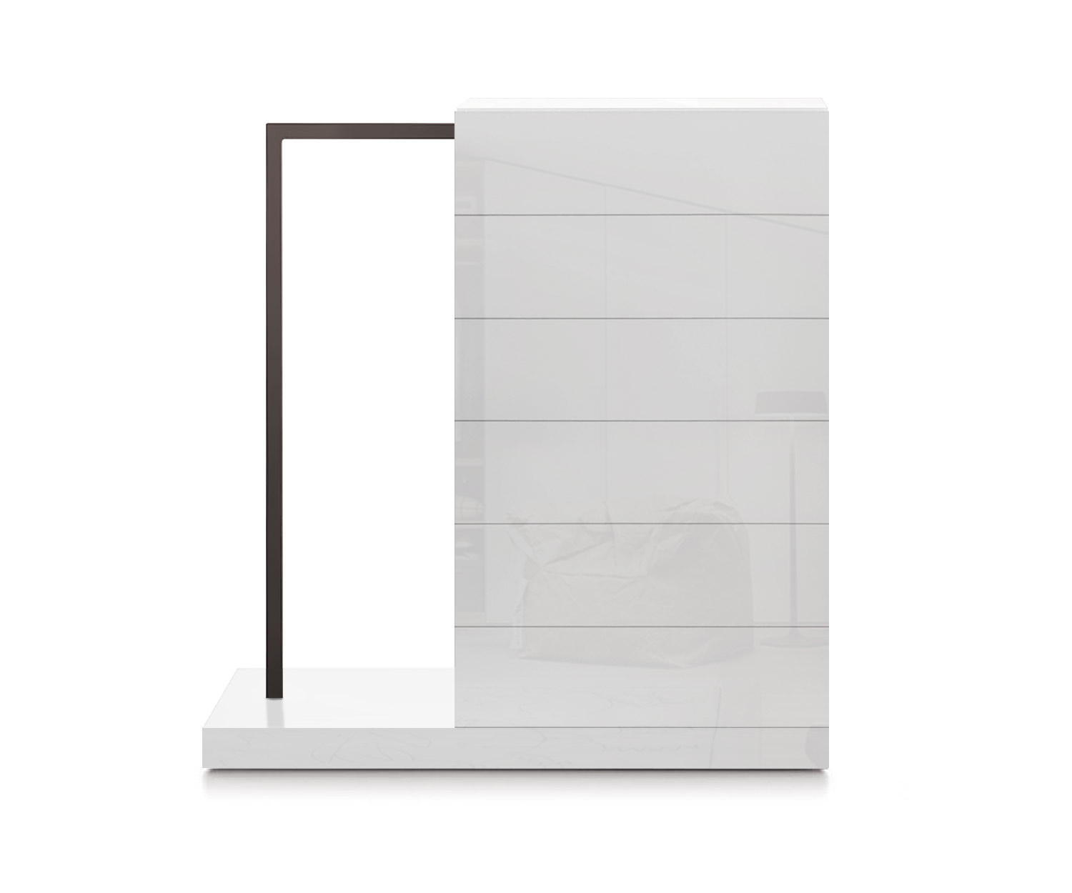 Novamobili Hochkommode Easy6 + Garderobe links B64cm glanz weiß400