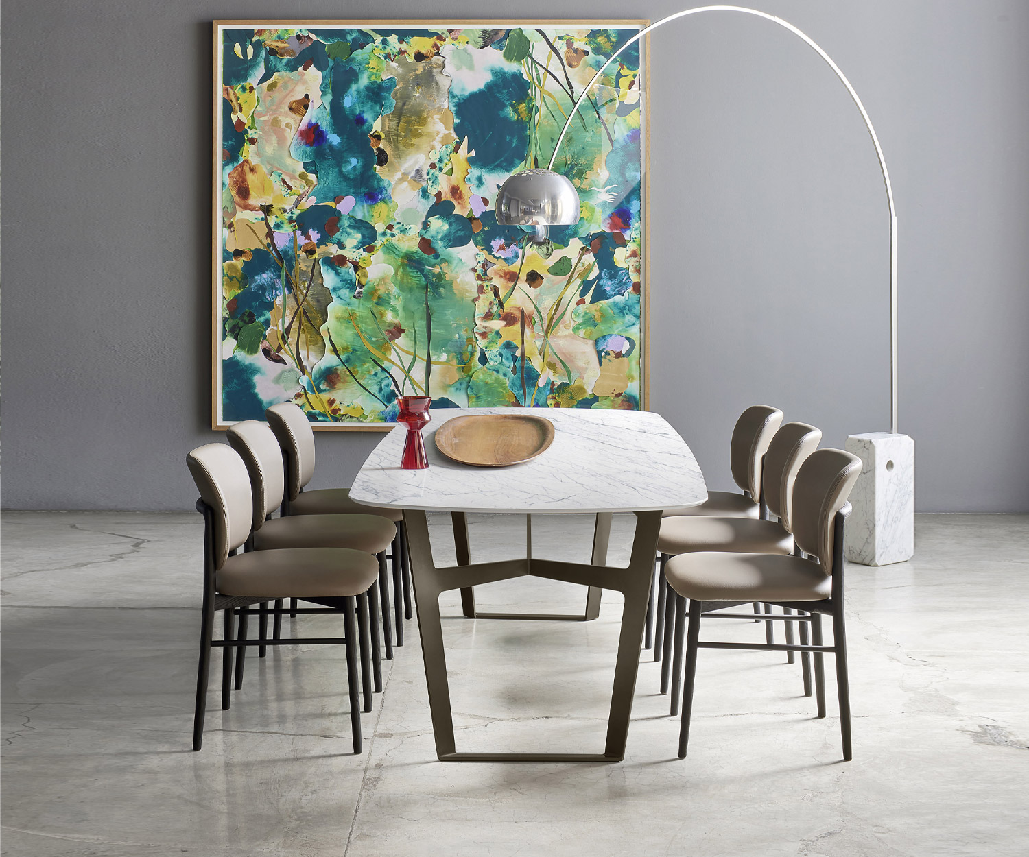 Moderner Livitalia Designer Esstisch Obi von der Seite Keramik Tischplatte Weiß Moderner Livitalia Designer Esstisch Obi von der Seite Keramik Tischplatte Weiß
