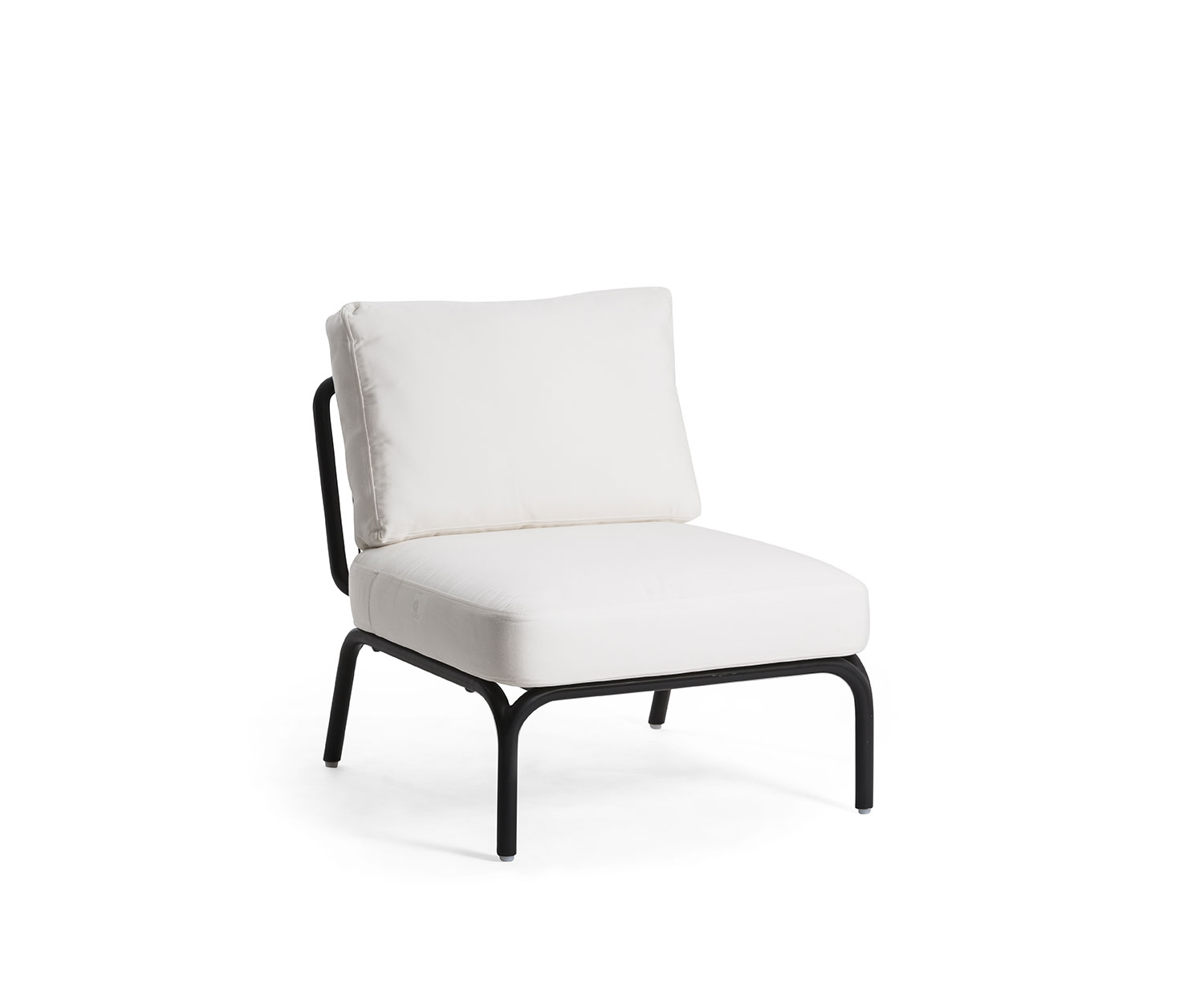 Exklusiver Oasiq Yland Designer 1 Sitzer mit weißem Sitz und Rücken Kissen