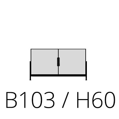 W 103 cm H 60 cm 2 doors