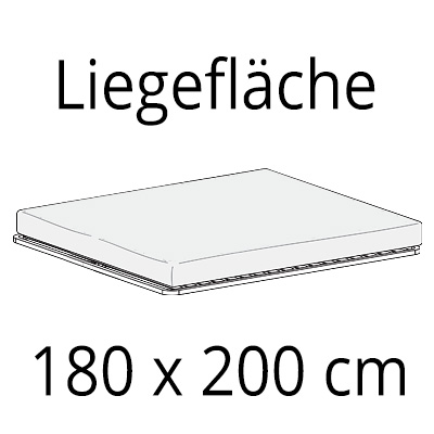 Lying surface 180 x 200 cm